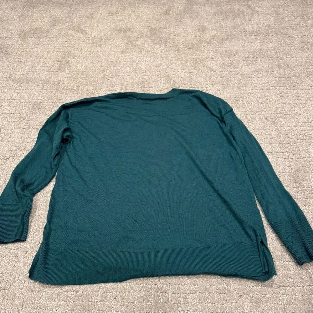Banana Republic Green Merino Wool V-neck Sweater - L
